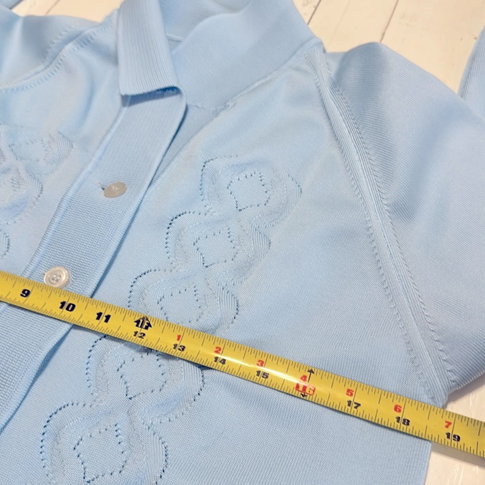 Vintage 1970s SILAN TREVIRA made in Italy, grandmacore baby blue cardigan sm - Picture 10 of 12